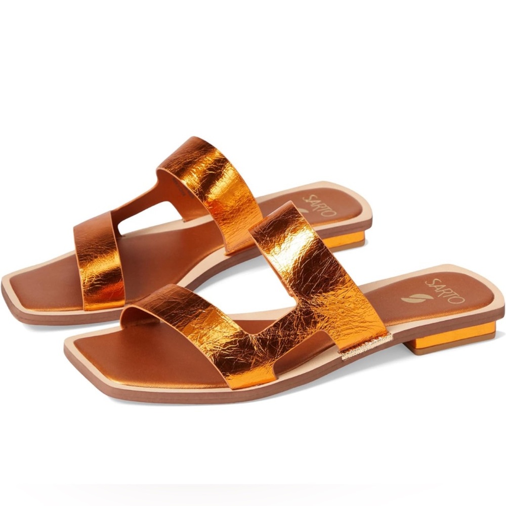 Sarto Emily Orange Flat Sandal US8.5